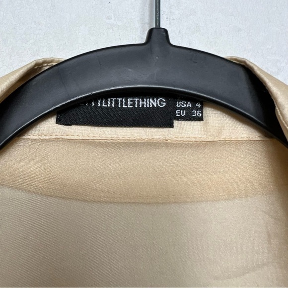 PRETTYLITTLETHING Organza Sheer Tie Front Blouse - Picture 5 of 8